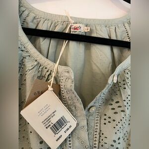 Faherty Valencia Eyelet Dress in Desert Sage